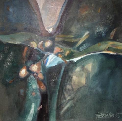 Kameňopád (2), 1985, olej na plátne, 50x50 cm