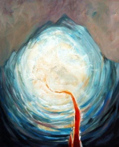 Za svetlom, 2003, akryl, olej na plátne, 60x50 cm 